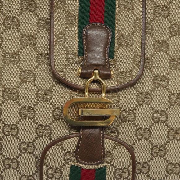 GUCCI GG Canvas Shoulder Bag Beige Gold - Picture 15 of 16